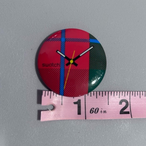 Vintage 80’s Swatch Watch Pinback Button - Picture 3 of 3